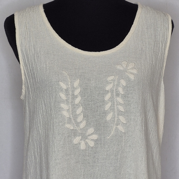 Manta del Lago Sleeveless Preshrunk Mexican Gauze Embroidered Dress - Size M - Picture 6 of 12
